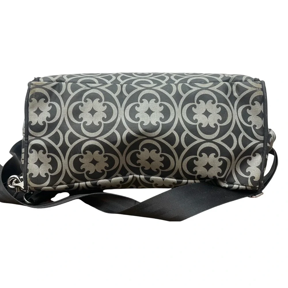 Petunia Pickle Bottom Diaper Bag Backpack Gray Black‎ Pattern READ